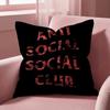 A-Anti Social Social Club Cushion Cover Multi-Scene Pillow Cover for Home & Car - Reversible, Soft & Durable for Daily Use