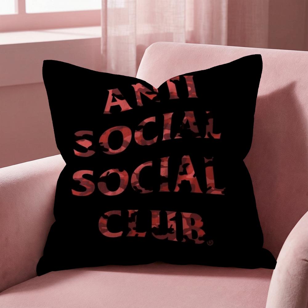 A-Anti Social Social Club Cushion Cover Multi-Scene Pillow Cover for Home & Car - Reversible, Soft & Durable for Daily Use