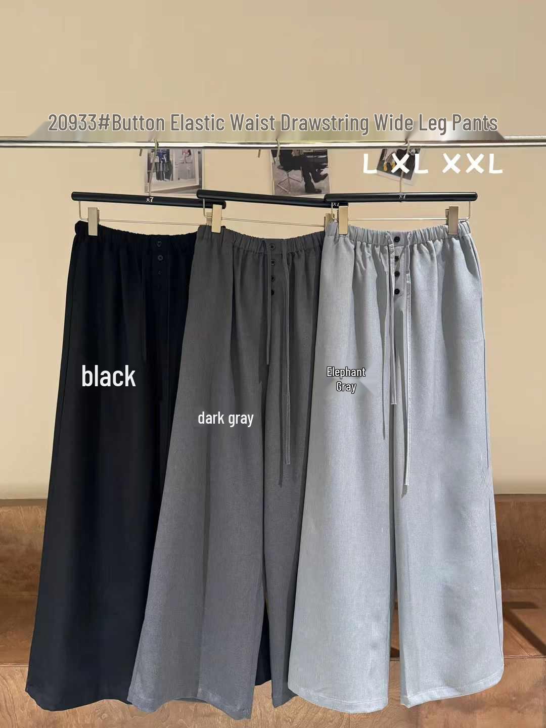 

Da7 Women s Plus Size High Waist Wide Leg Pants - Korean Style, Loose Fit, Spring Collection L