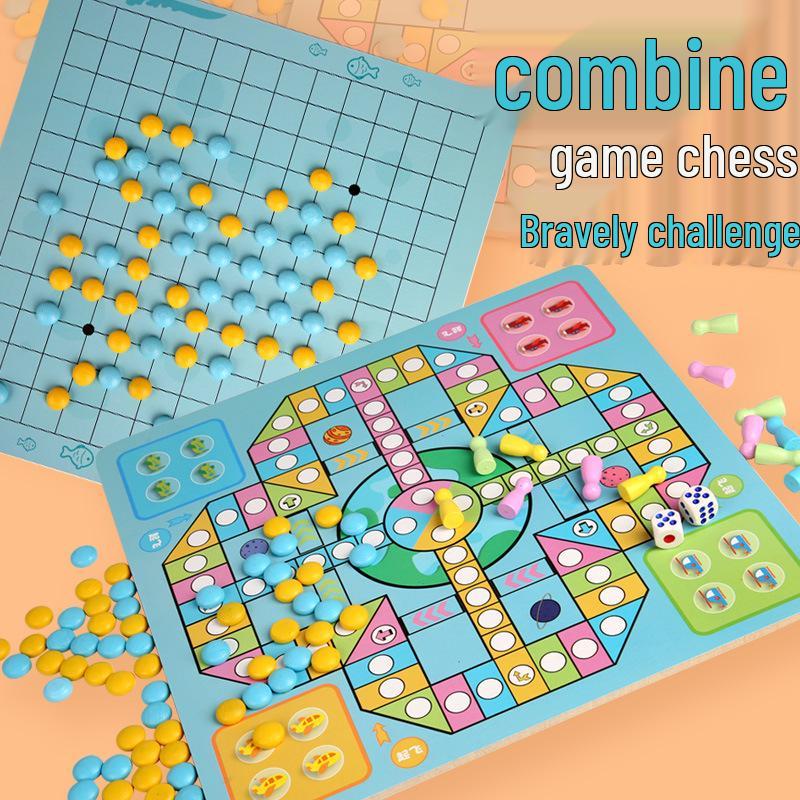 

Flying Tic-Tac-Toe Educational Wooden Chess Puzzle for Kids