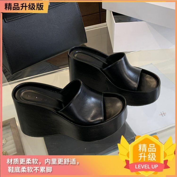 Platform Slippers 2025 Summer Comfortable Casual Fashion Wear Sandals Muffin Fish Mouth Open Toe Height Commuter Women's Shoes