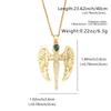 Gold & Green Synthetic Zirconia Angel Pendant Necklace for Women