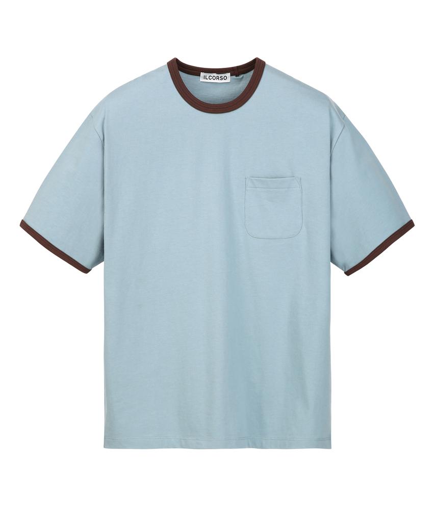 IL CORSO Washed Ringer Short Sleeve T-Shirt Light Blue