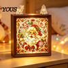 Innen-Haus-Dekoration DIY Weihnachten Acryl-Puzzle Nachtlicht, Holzrahmen Handmontiertes Puzzle Schreibtischlicht Lampe, Kreatives LED für Schlafzimmer