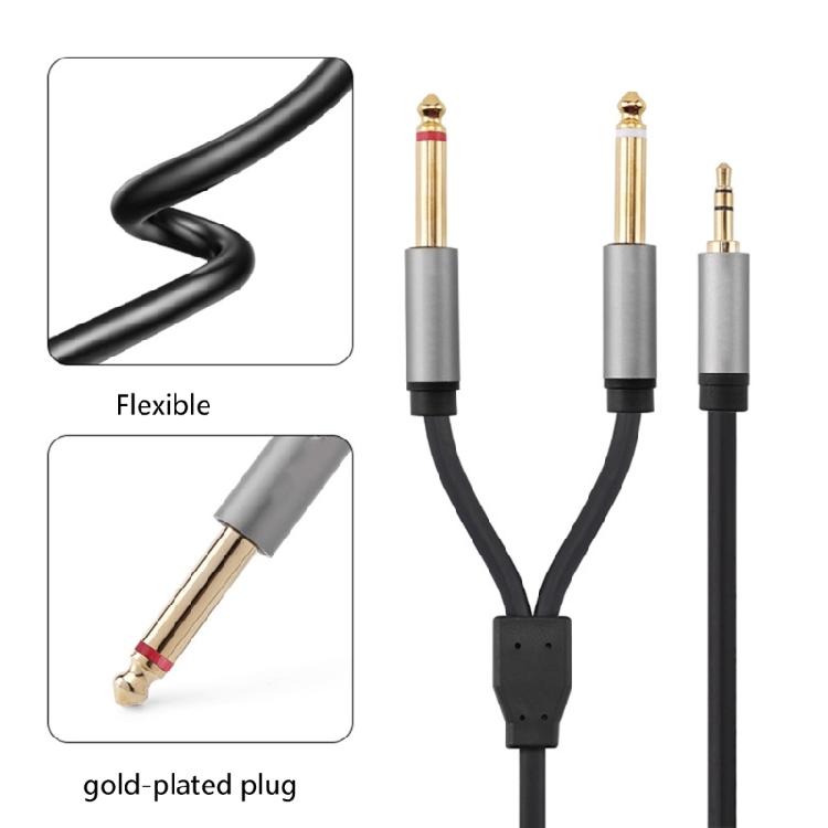 Universally 3.5mm Male To 6.35mm Male Stereo Cable Compatible for Speakers And Mixers Recording Studios Equipment