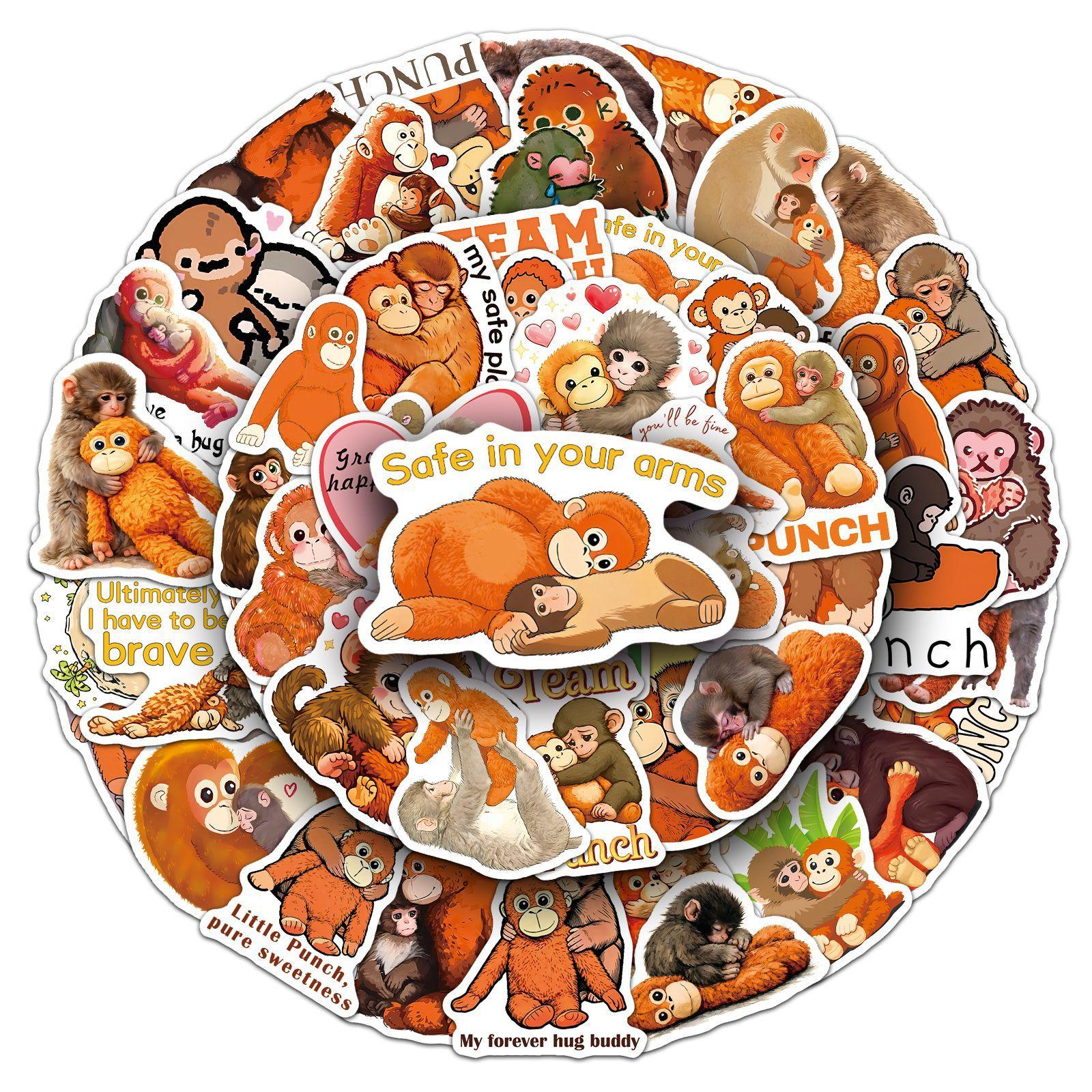 

Punch Monkey Animal Stickers Waterproof Decorative Stickers for Laptop Water Bottle Phone Scrapbook Journal Planner DIY Crafts One Size