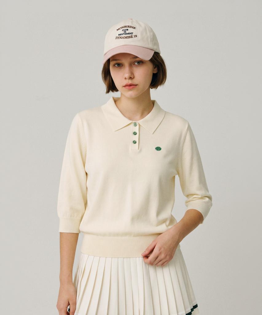 MONBIRDIE GOLF Cloud Polo Knit_Ivory
