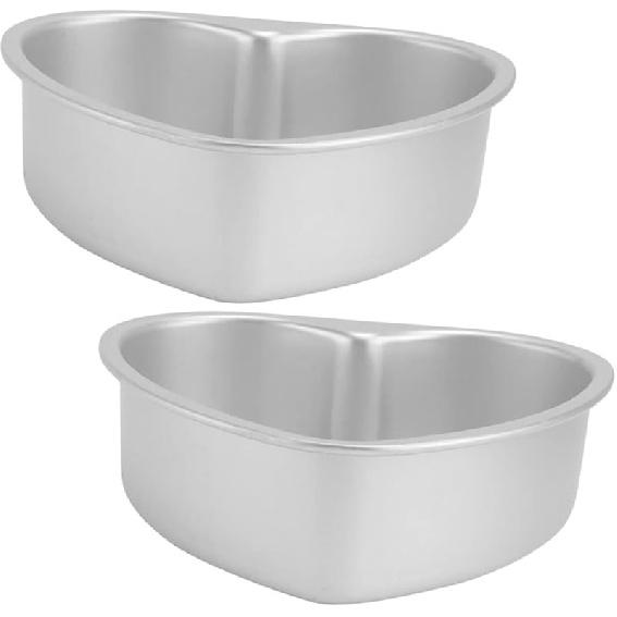 

2pcs Heart Cake Molds for Baking Heart-shaped Cake Pans with Removable Bottom for Easy Demoulding Cakes and Daily Use 10.7X10.3X3.4CM срібний