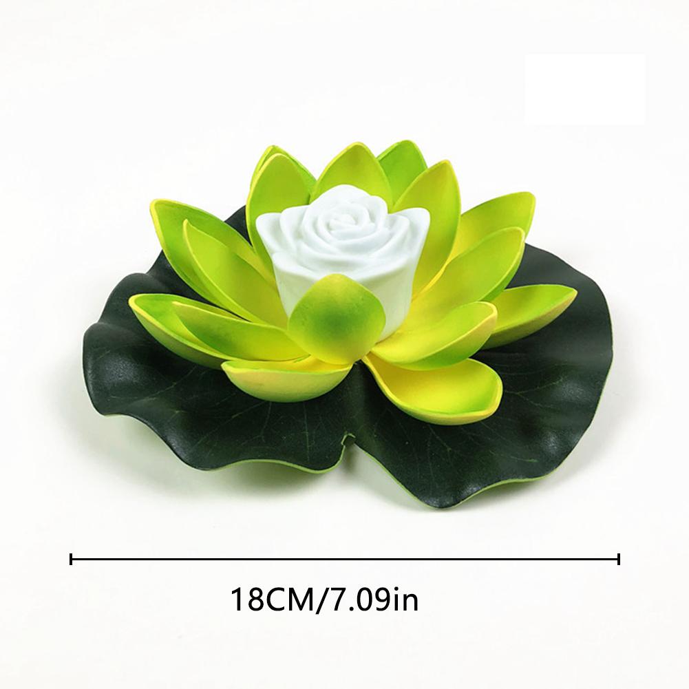 6/4/1Pcs LED Lotus Artificial Flower Floating Fake Lotus Plant Lifelike Water Lily Micro Landscape for Pond Garden Decortions