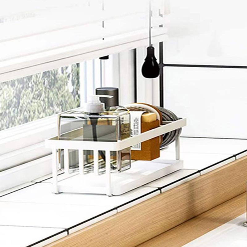Carbon Steel Kitchen Organizer Storage Drying Rack Tray for Dish Sponge, Rag