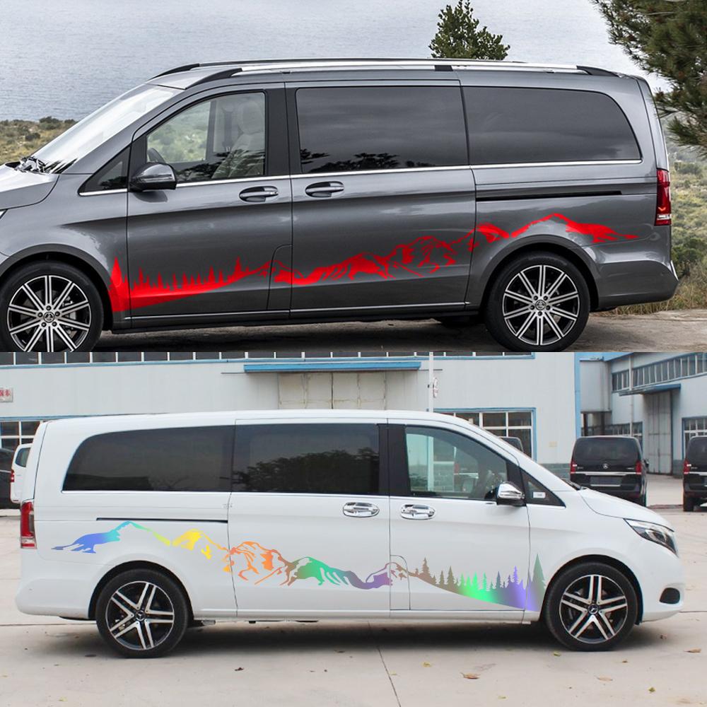 2Pcs/Lot Car Stickers For Mercedes Benz Vito V Class W447 Viano W639 Camper Van DIY Graphics Vinyl Decals Tuning Accessories