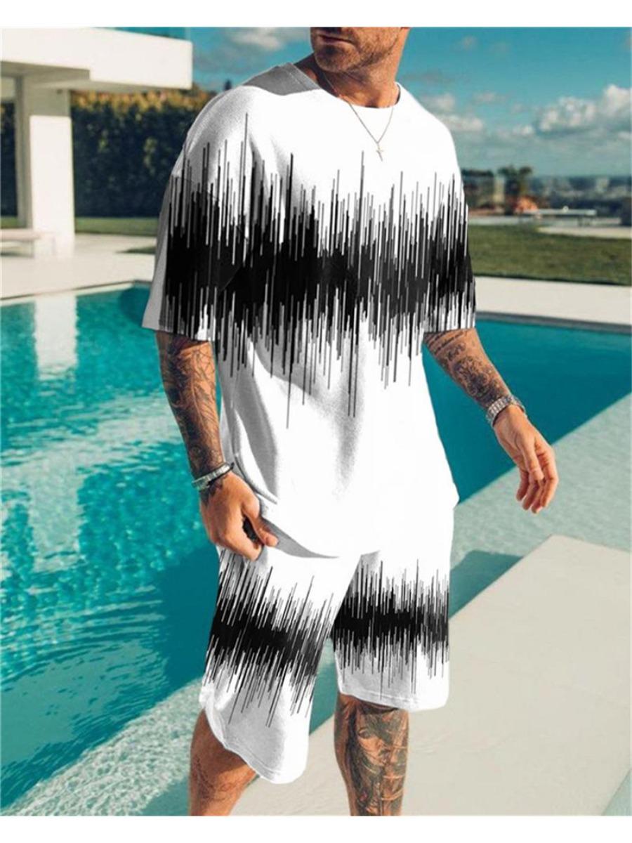 

Летний мужской спортивный костюм, свободная одежда, комплект из двух предметов, винтажная повседневная уличная одежда, пляжный комплект с 3D-принтом, мужская футболка, шорты, наряды 6XL