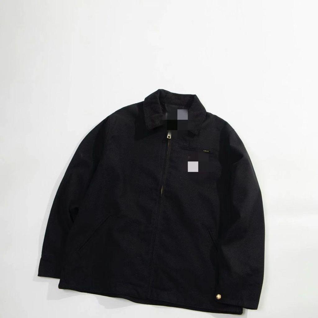 Giacca Unisex in Tela Retro con Collo Rialzato - Stile Americano Autunno/Inverno Revers Workwear