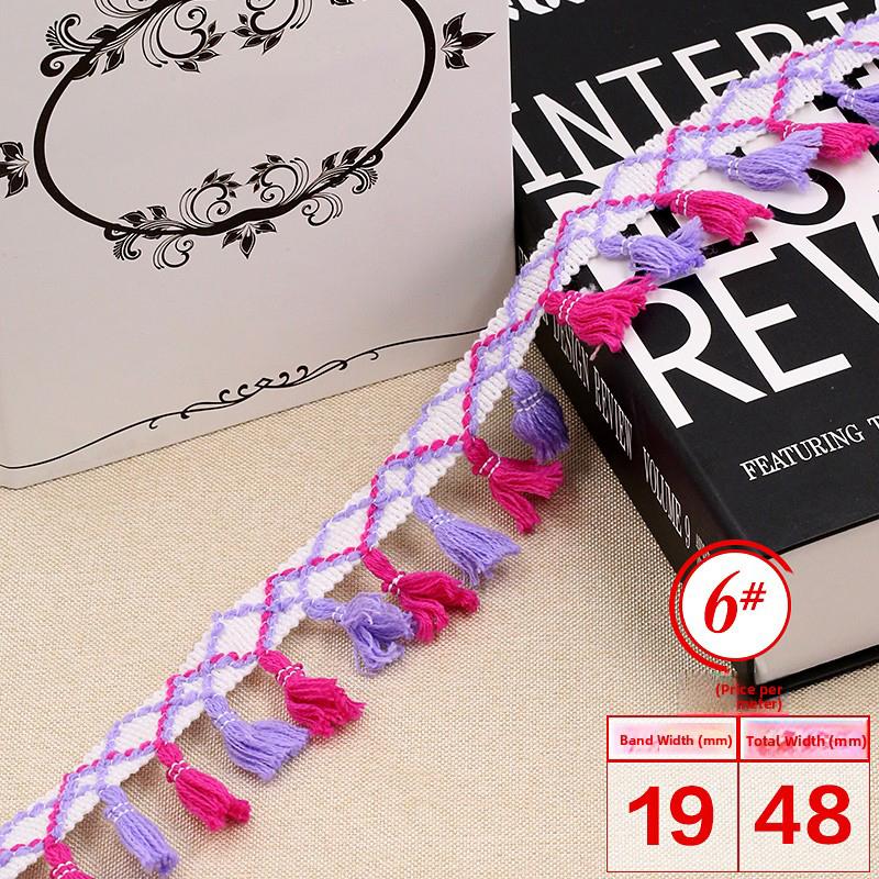 5 Meter Colorful Ethnic Style Curtain Decorative Tassel Lace Trim Upholstery Costume Fringe Trim Sewing DIY Accessories