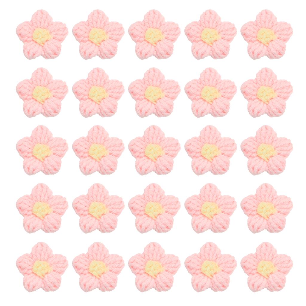 36pcs Crochet Flowers Applique Flowers for Craft Sewing Crochet Flowers Bouquet  DIY Hair Clothes Party Craft Christmas Decor