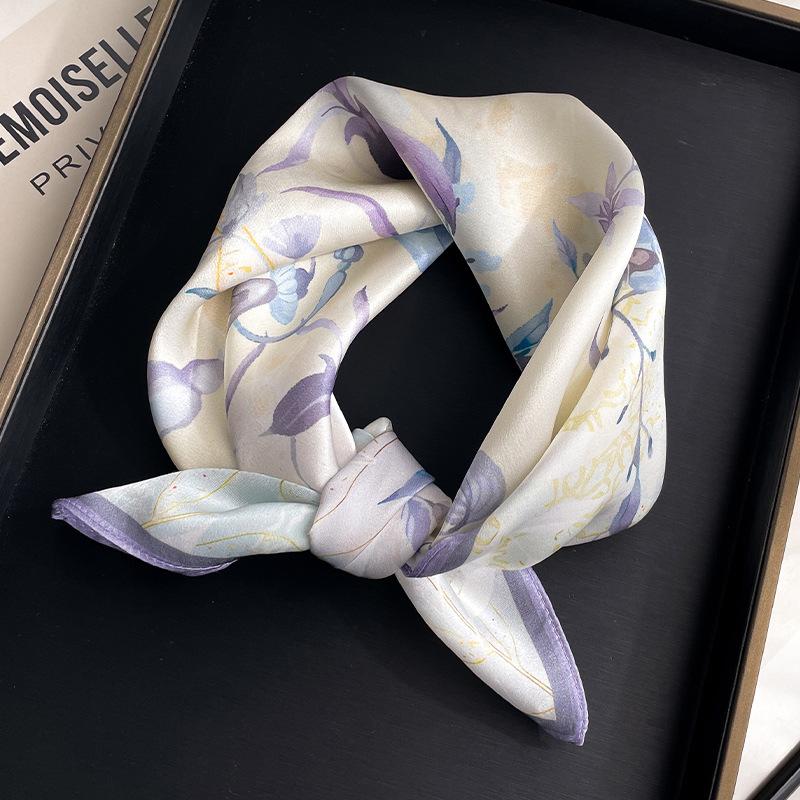 100% Natural Silk Scarf Women Luxury High Quality Headband Square Foulard Female Neckerchief Shawl Wraps Hijab Bandana Scarves