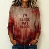 Women's Casual Round Neck Three Quarter Sleeve Halloween Print T Shirt Top Lightweight Comfortable Fit for Daily Wear