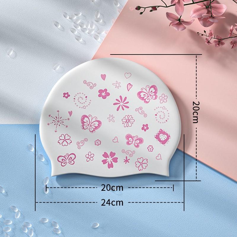 

Silicone Swimming Cap Specially Designed Women s Long Hair Enlarged Comfortable Headless Fashionable Ear Protection Waterproof Printed Hat