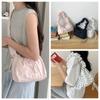 Korean Style Drawstring Shoulder Bag Versatile Pleated Strap Tote Bag  Travel