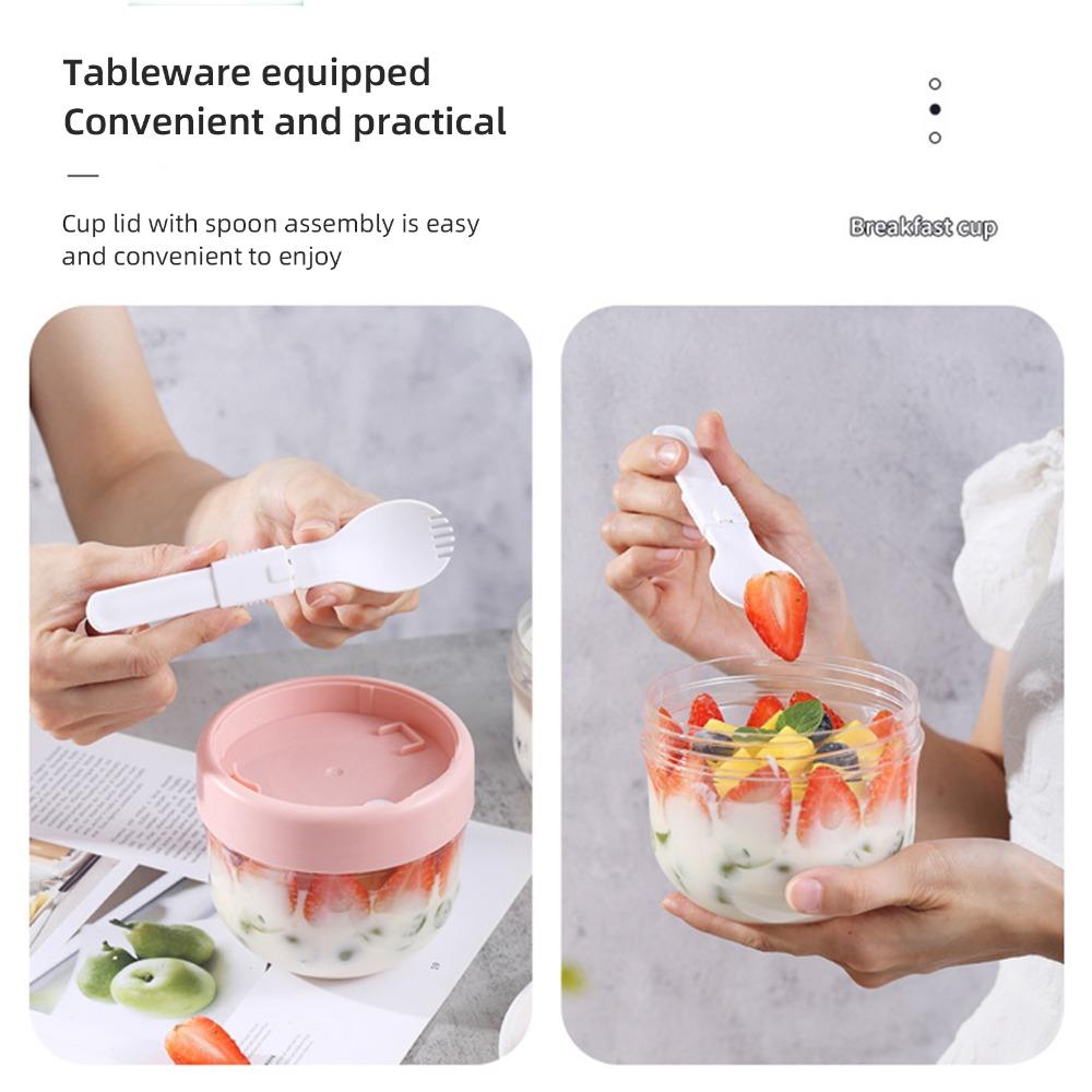 Leak Proof Oatmeal Cup Food Grade Yogurt Jar BPA Free Salad Cup  Breakfast