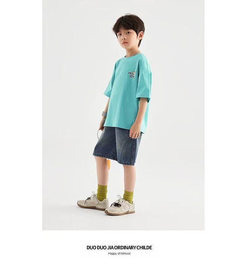 Boys' 2026 Summer Jeans: New Trendy Medium & Large Children's Capris Shorts