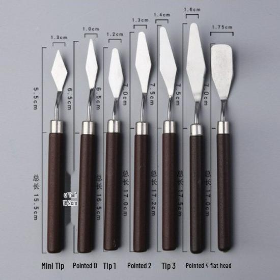5-Piece Stainless Steel Palette Knife Set for Gouache and Oil Painting