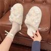 Thick-soled fluffy slippers women's outer wear 2025 new autumn and winter fluffy fashion home cotton slippers plush cotton slippers
