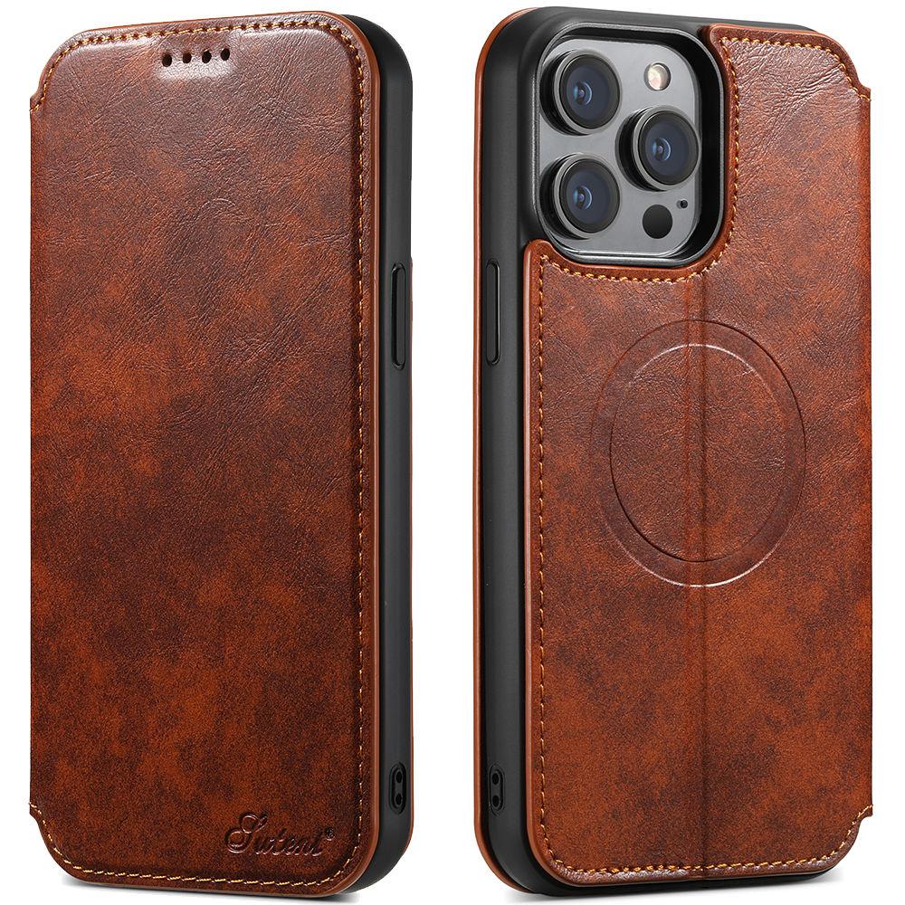 for iPhone 15 14 13 12 Pro Max Wallet Case [Compatible with Mag-Safe] Magnetic Leather Flip Cover Kickstand and Card Holder