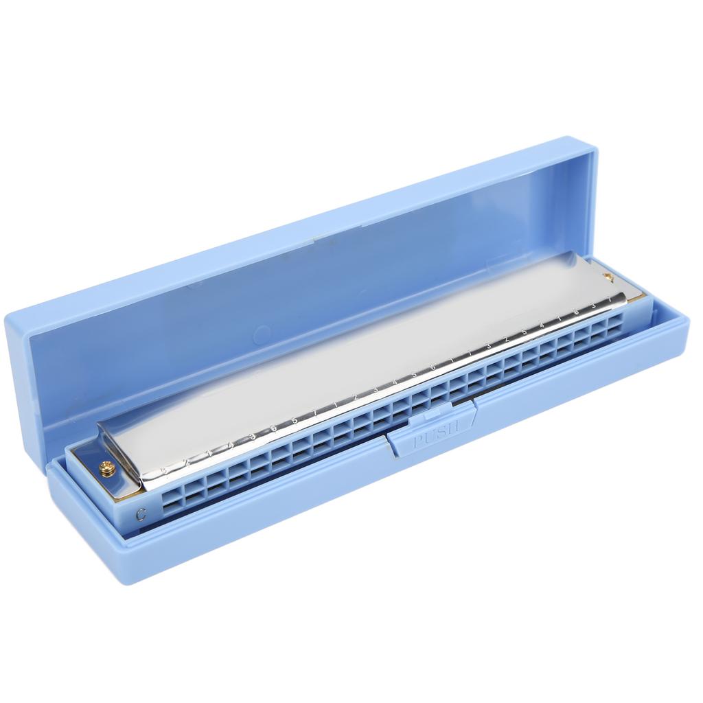 Harmonica 24 Holes Key of C Mouth Organ Tremolo Instrument Toy for Beginner Kid Adult