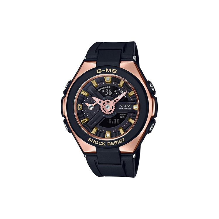 CASIO Women s BABY-G Black Watch MSG-400G-1A1 MSG-400G-1A1 Black Gold Watch Dial
