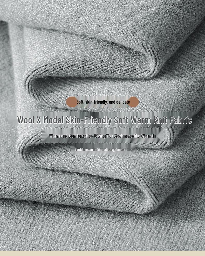 Men's Wool Modal Faux Two-Piece Lapel Sweater: New Autumn/Winter Warm Knit Base Layer Top