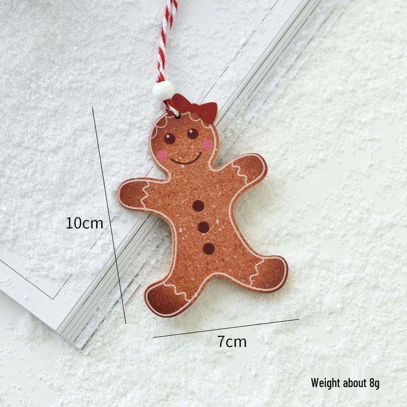 NUCHI Luminous Wooden Christmas Tree Ornaments - Small House Pendant Decorations