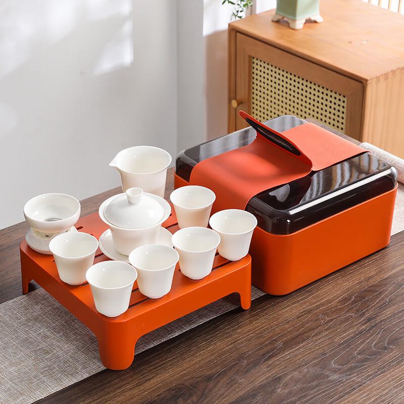OIMG Portable Ceramic Kung Fu Tea Set