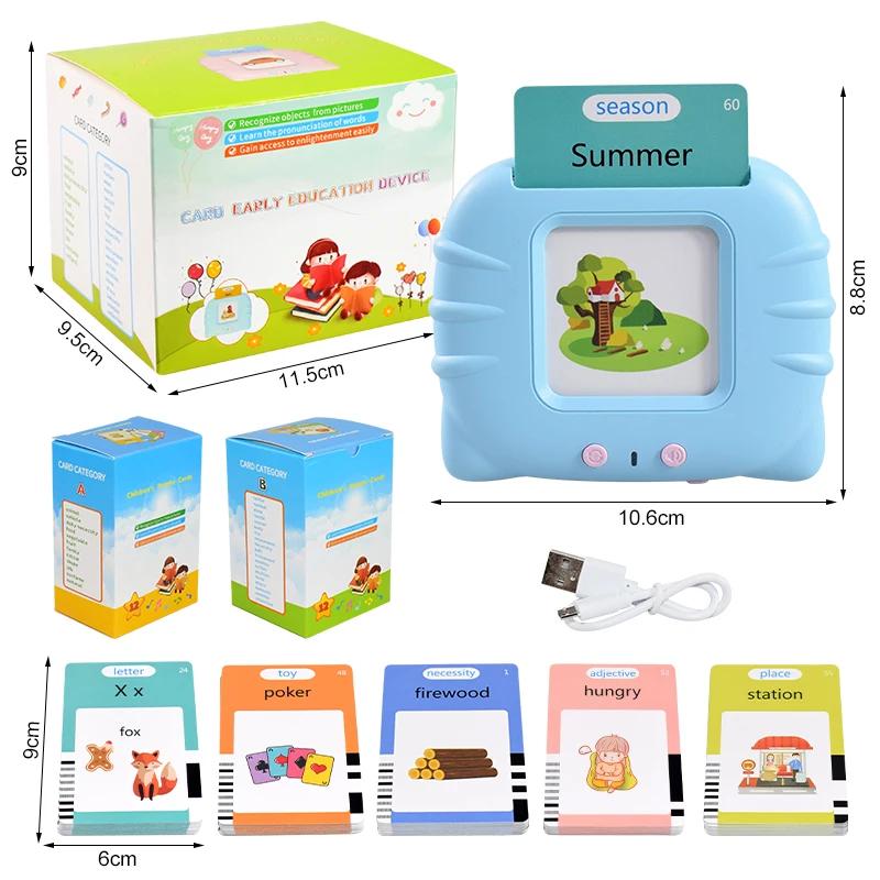 Early Education Learn English Words Toys Kids Audio Electronic Cards Book Cognitive Talking Flash Cards Game for Toddlers Gift