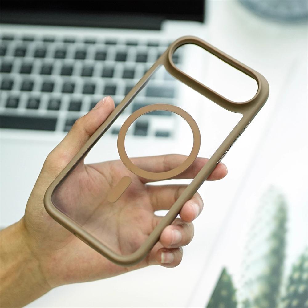 

For iPhone 17 Air 17 Pro Max Ai Button For Magsafe Case Magnetic Transparent Acrylic Cover Shockproof Wireless Charging Cover iPhone17 Pro