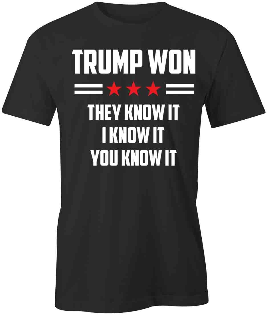 TRUMP WON TShirt Tee Short-Sleeved Cotton POLITICAL CLOTHING S1BSA680 S