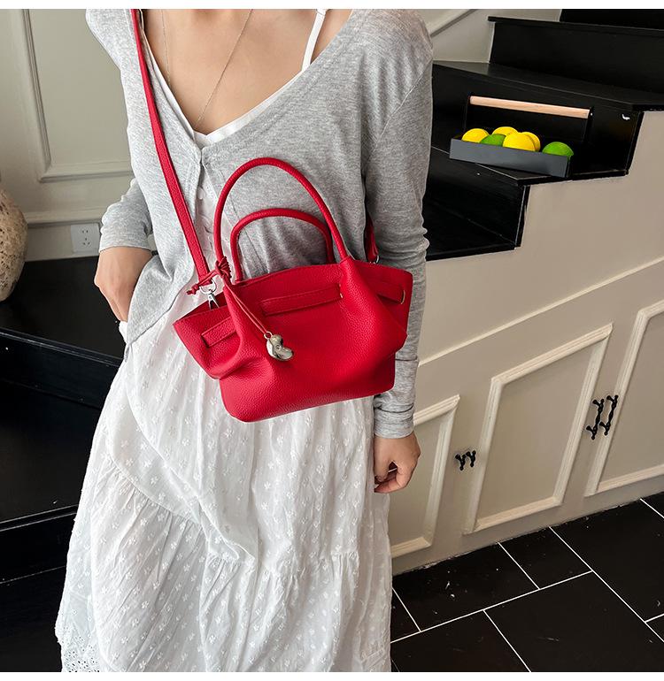 Lychee Pattern Large Capacity Luxury Handbag - Women's Fashion Commuter Bag