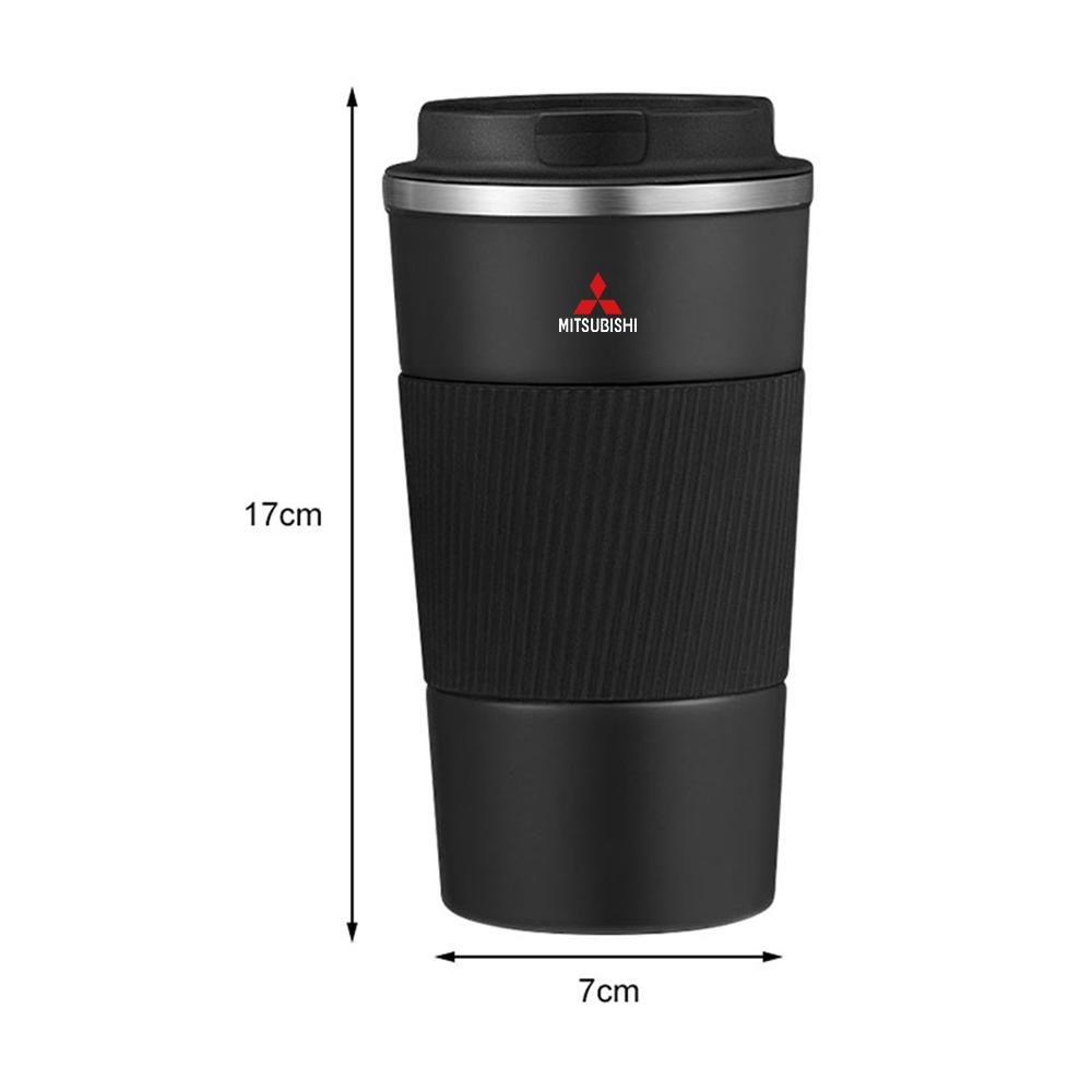 500ML Car Logo Travel Stainless Steel Coffee Cup Thermos Cup for MITSUBISHI Mirage Pajero Xpander Ralliart Lancer ASX EX L200