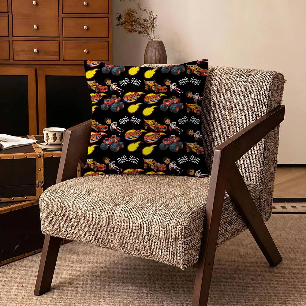 Blaze and the Monster MMachines Cushion Cover Pillowcase Upholstery Sofa Throw Pillow Home Decor Pillowcas