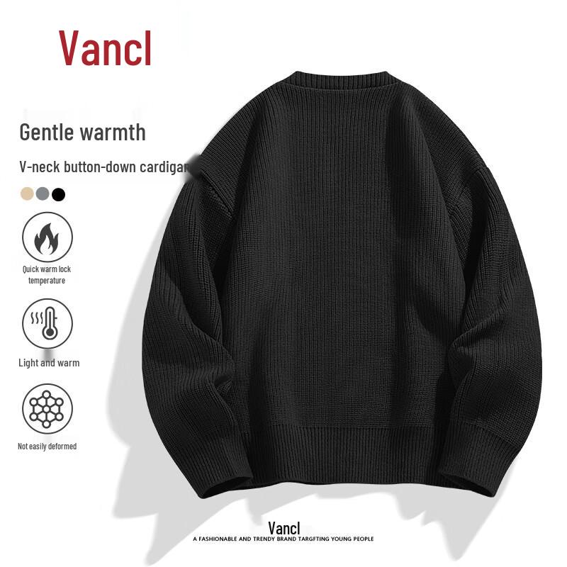 

Мужской трикотажный кардиган VANCL с V-образным вырезом, свободного кроя XL