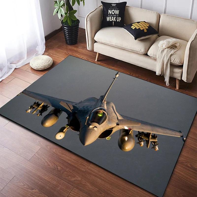 Rafale Fighter Jet Non-Slip Carpet Mat for Kitchen Entrance Bedroom Living Room Bathroom Floor Rug Decor