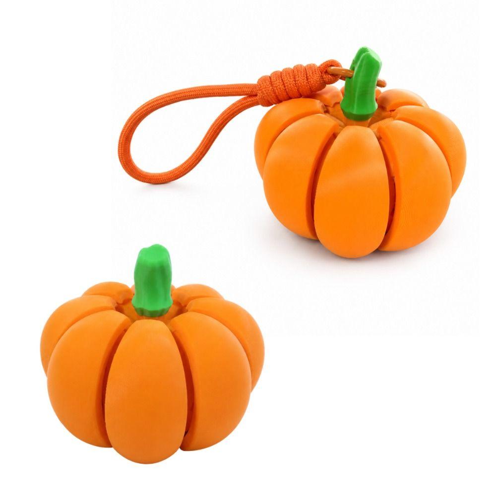 Creative Halloween Pumpkin Clicker Keychain Funny Fidget Toy Cute 3D Printed Pendant Car Pendant