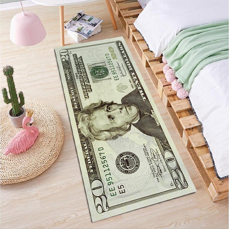 Modern Long Coin Flannel Carpet Non-Slip Living Room Bedroom Sofa Bedside Dirty Resistant Home Decorating