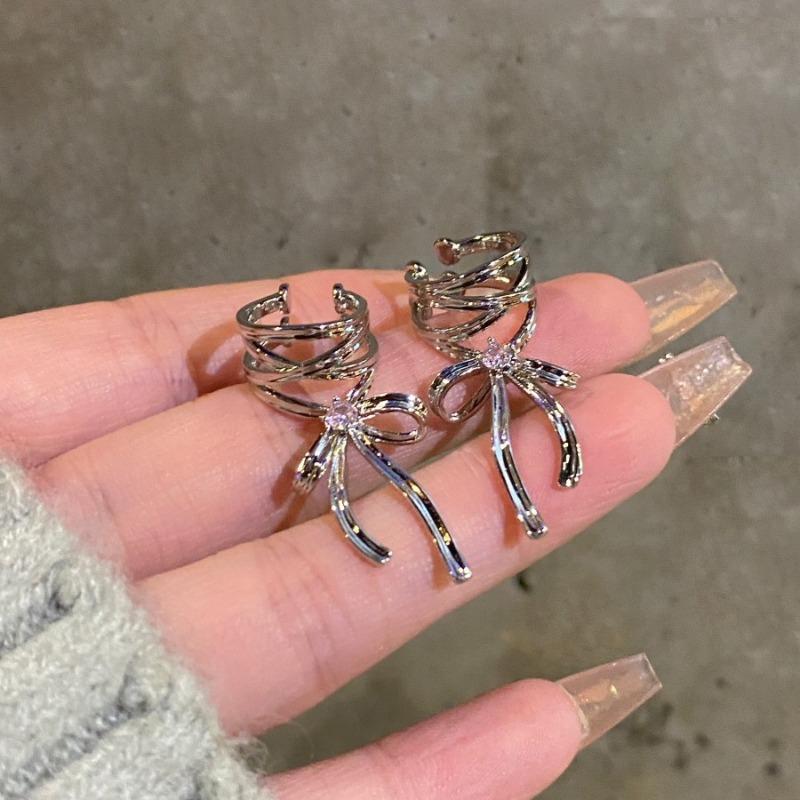 2026 new silver earrings plain ring earrings women's high-end sense niche temperament large circle earrings