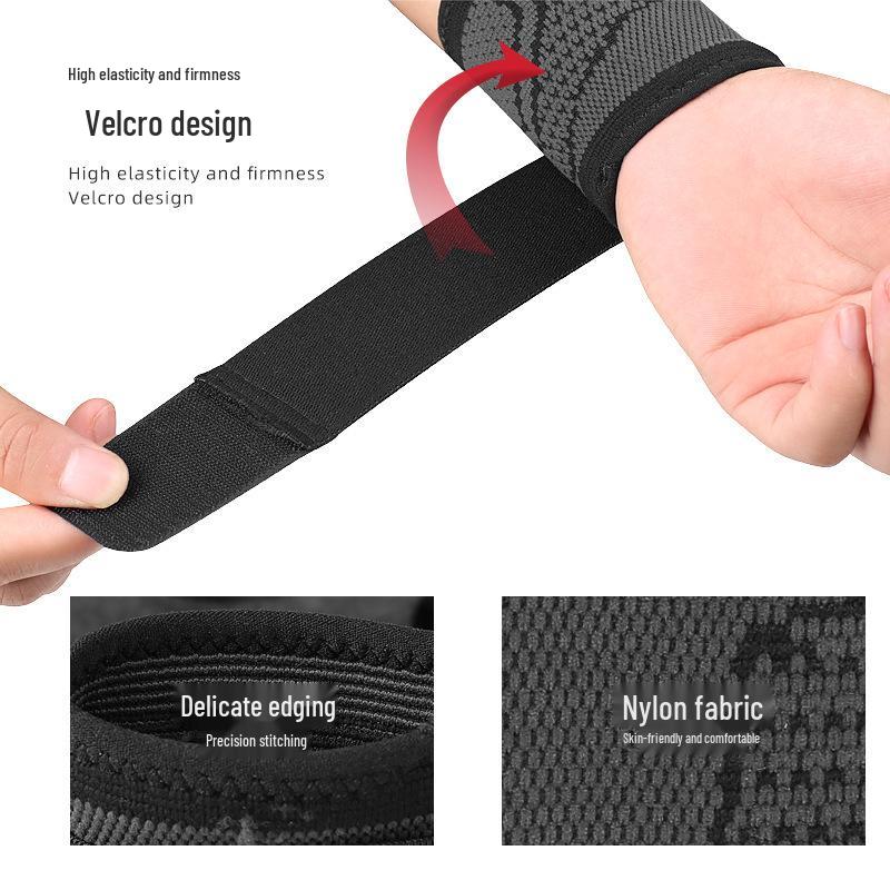 Adjustable Nylon Breathable Sweat-Absorbent Wristband - Non-Slip, Knitted Sports Wrist Guard