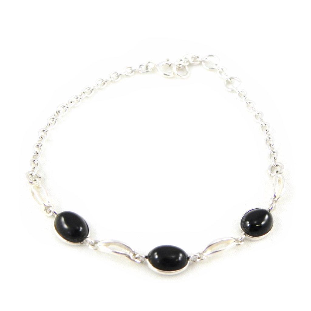 

Les Trésors De Lily [H3480] - Серебряный браслет Jet Black Goddess черное серебро (родированное покрытие) - 5 мм