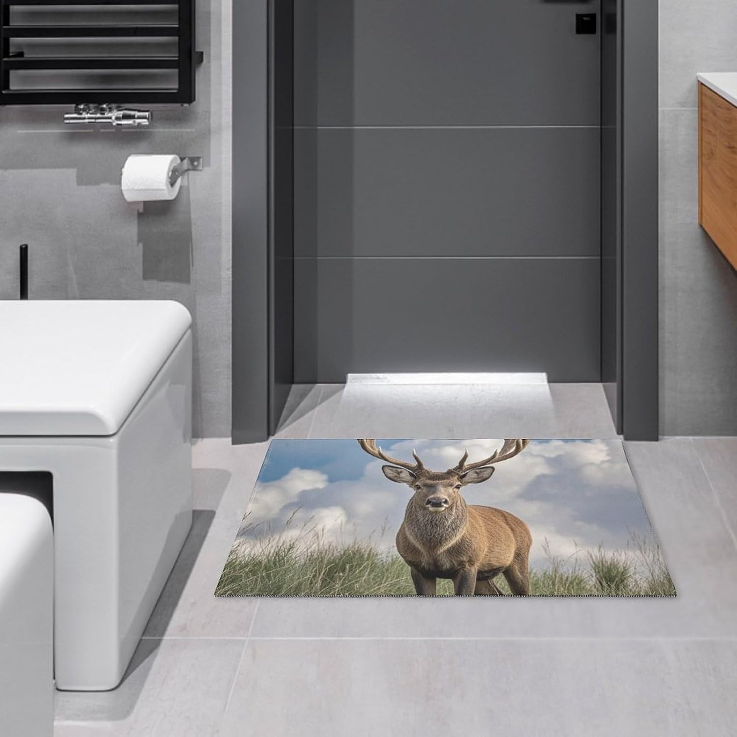 

Crystal velvet carpetElk Area Rug for Living Room Non Slip Furry Carpet Indoor Machine Washable Rug Entryway Floor Carpet Large 60x90cm