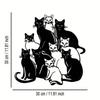 En gruppe katter minimalistisk metall på veggkunst - Moderne hjemmedekor for soverom, stue eller bad.