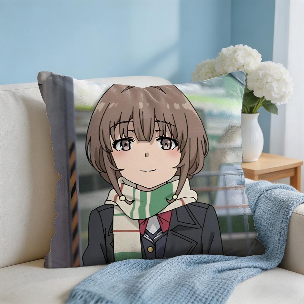 Mai SakurajimaS Anime Prints Cushion Cover Square Pillow Bedroom Sofa Leisure Comfort Living Room Home Decoration X