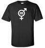 White Gender Equality SYMBOL On Black T-Shirt Cotton Shirt Liberal Left S-5XL